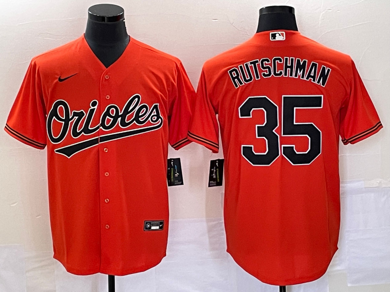 Men's Baltimore Orioles Adley Rutschman Orange Replica Player Jersey baseball jersey product view 1