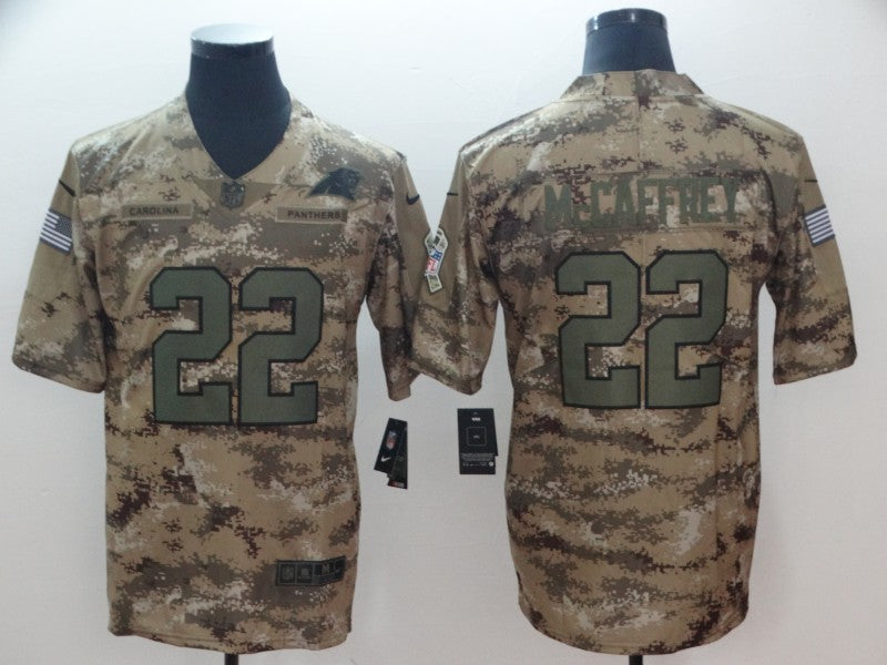Men's Carolina Panthers Christian McCaffrey #22 Camouflage Game Jersey1 football jersey product view 1