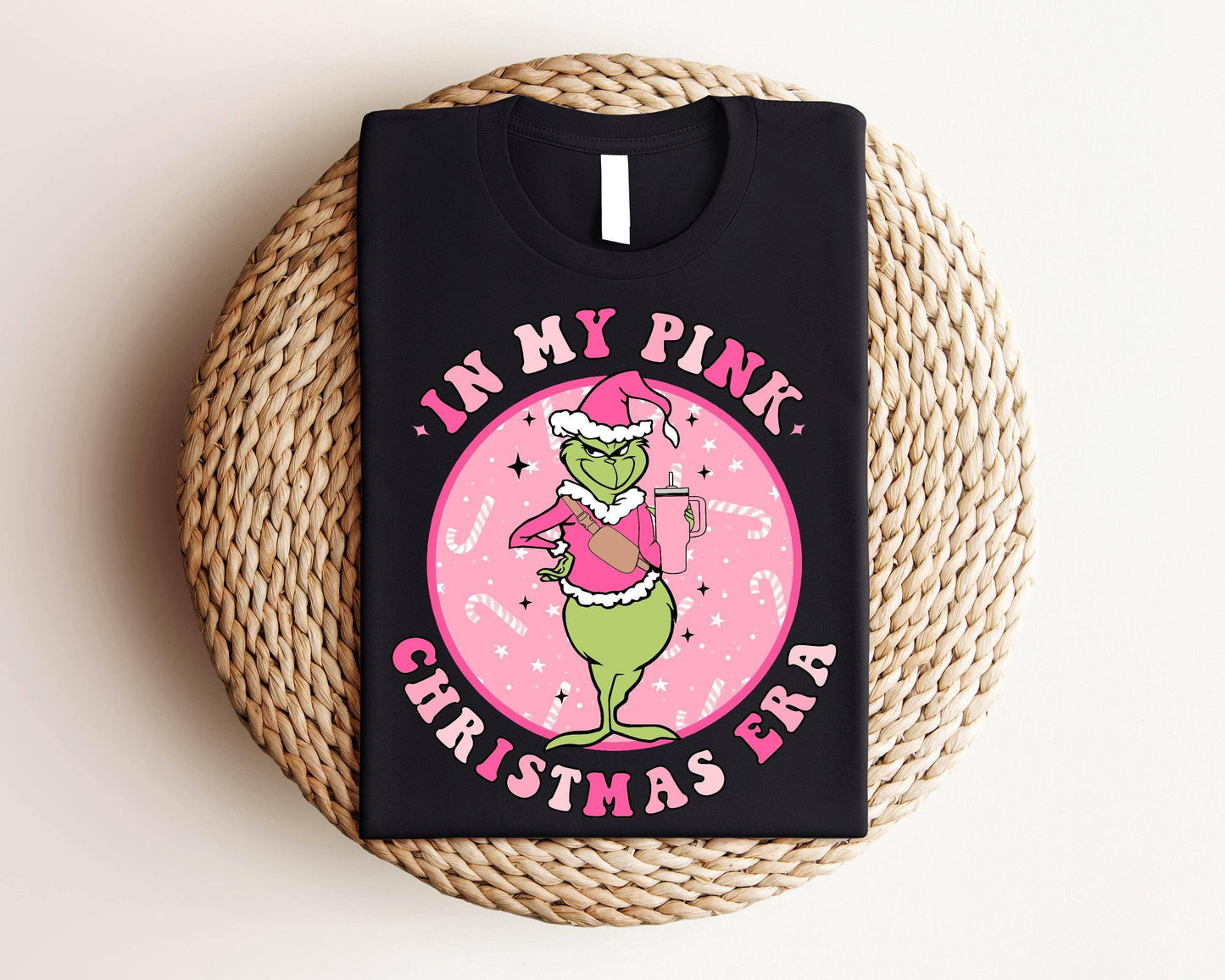 In My Pink Christmas Era Funny Grinch Shirt Unisex T-shirt, Sweatshirt, Hoodie, Long Sleeve Tee - T-Shirt, Sweatshirt, Hoodie