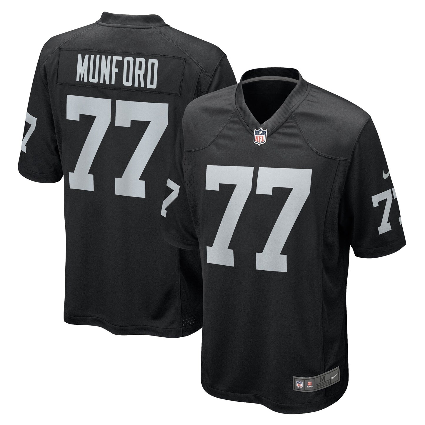 Thayer Munford Jr. Las Vegas Raiders Team Game Jersey - Black football jersey product view 1