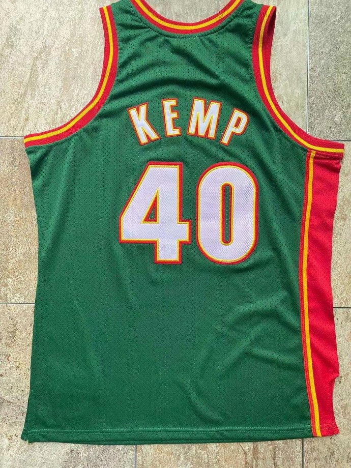 Kemp Supersonics Green 40 MN basketball jersey product view 3