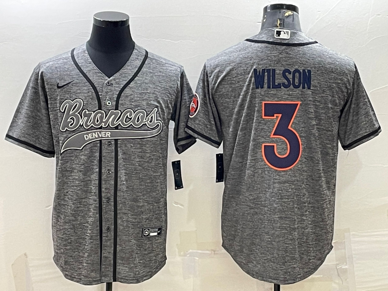 Men's Denver Broncos Russell Wilson #3 Gray Player Jersey1 Joint Edition football jersey product view 1