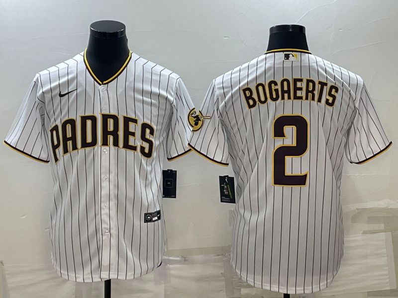 Men's San Diego Padres Xander Bogaerts #2 White Home Replica Player Jersey1 baseball jersey product view 1