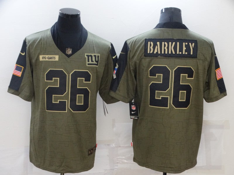 Men's New York Giants Saquon Barkley Brown Player Game Jersey football jersey product view 1