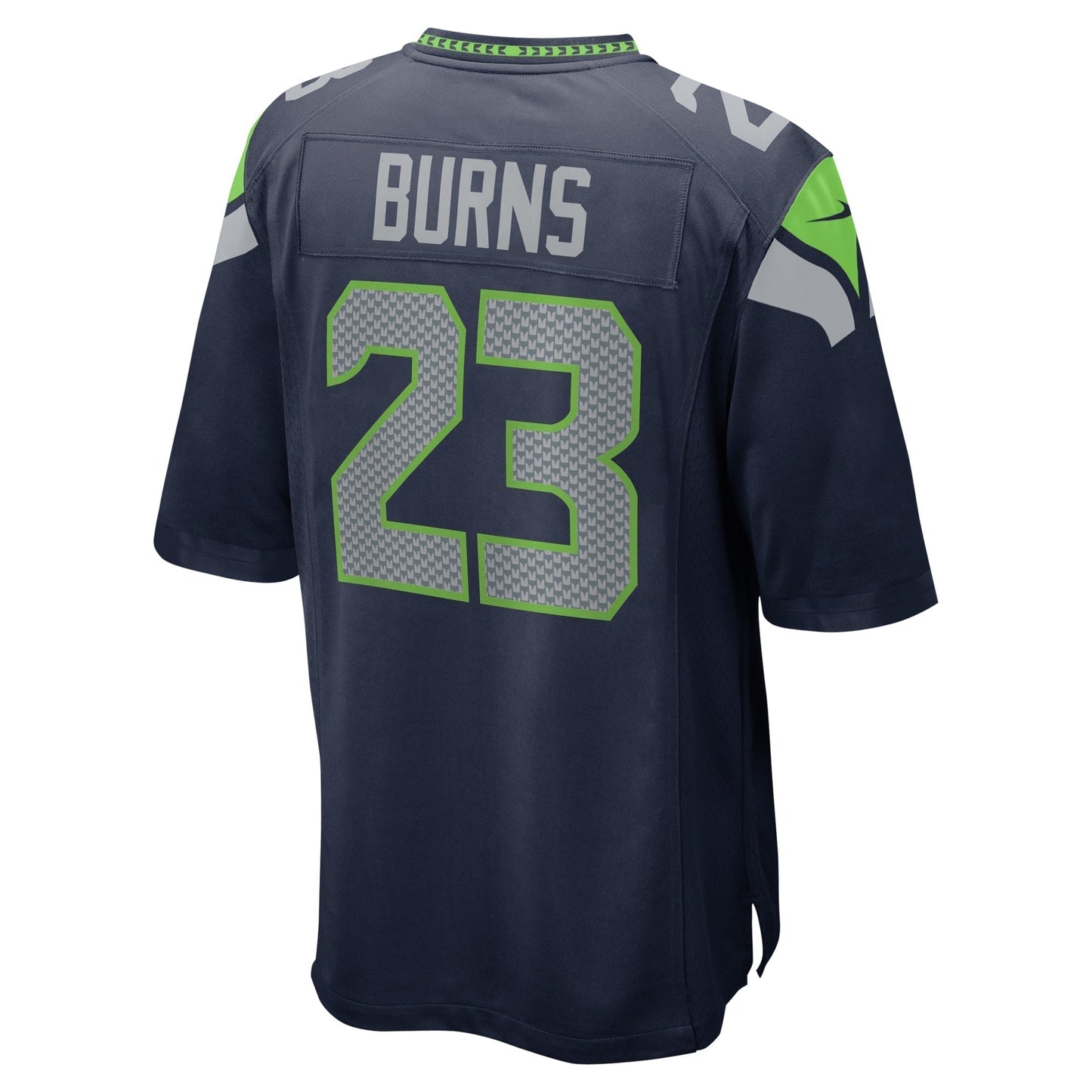 Artie Burns Seattle Seahawks Game Jersey - College Navy football jersey product view 3