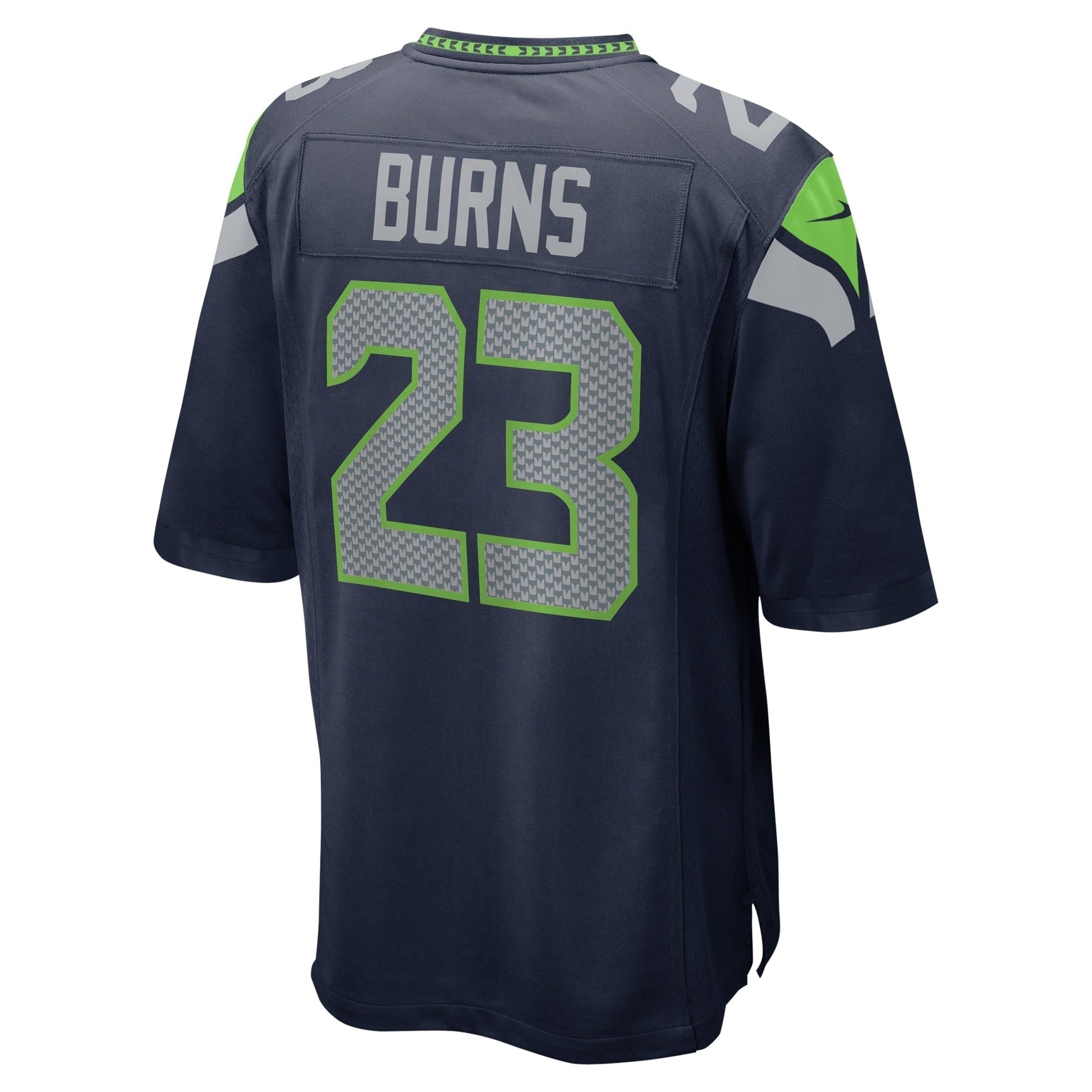 Artie Burns Seattle Seahawks Game Jersey - College Navy football jersey product view 3