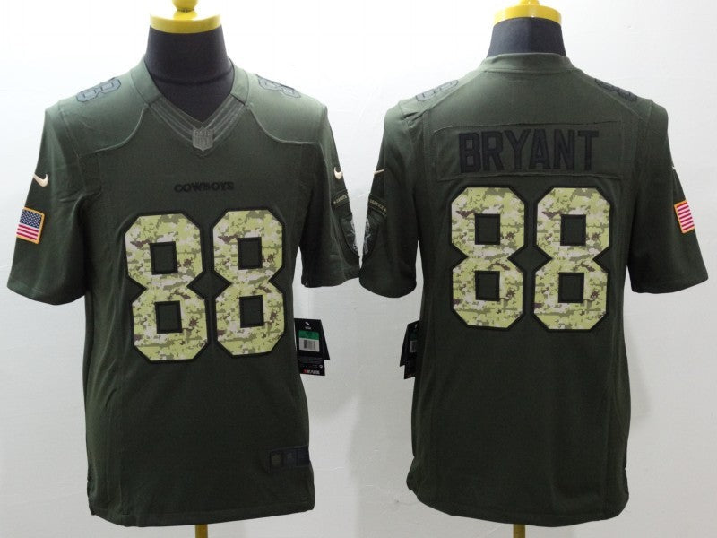 Men's Dallas Cowboys Dez Bryant #88 Army Green Game Jersey1 basketball jersey product view 1