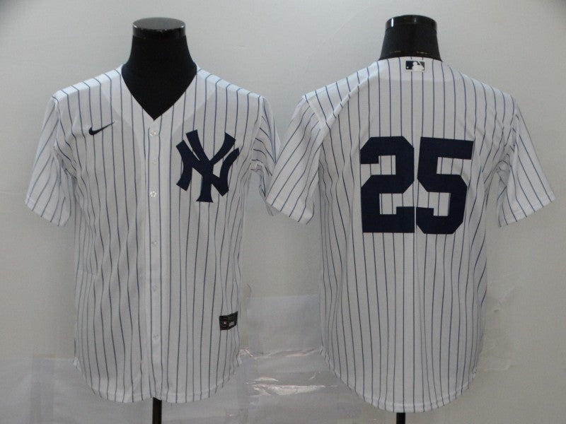 Men's New York Yankees Jason Giambi White Replica Player Name Jersey baseball jersey product view 1