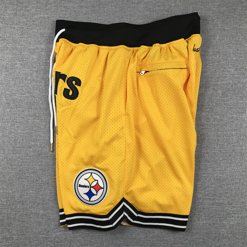 Men's Pittsburgh Steelers Yellow Pocket Shorts football jersey product view 3