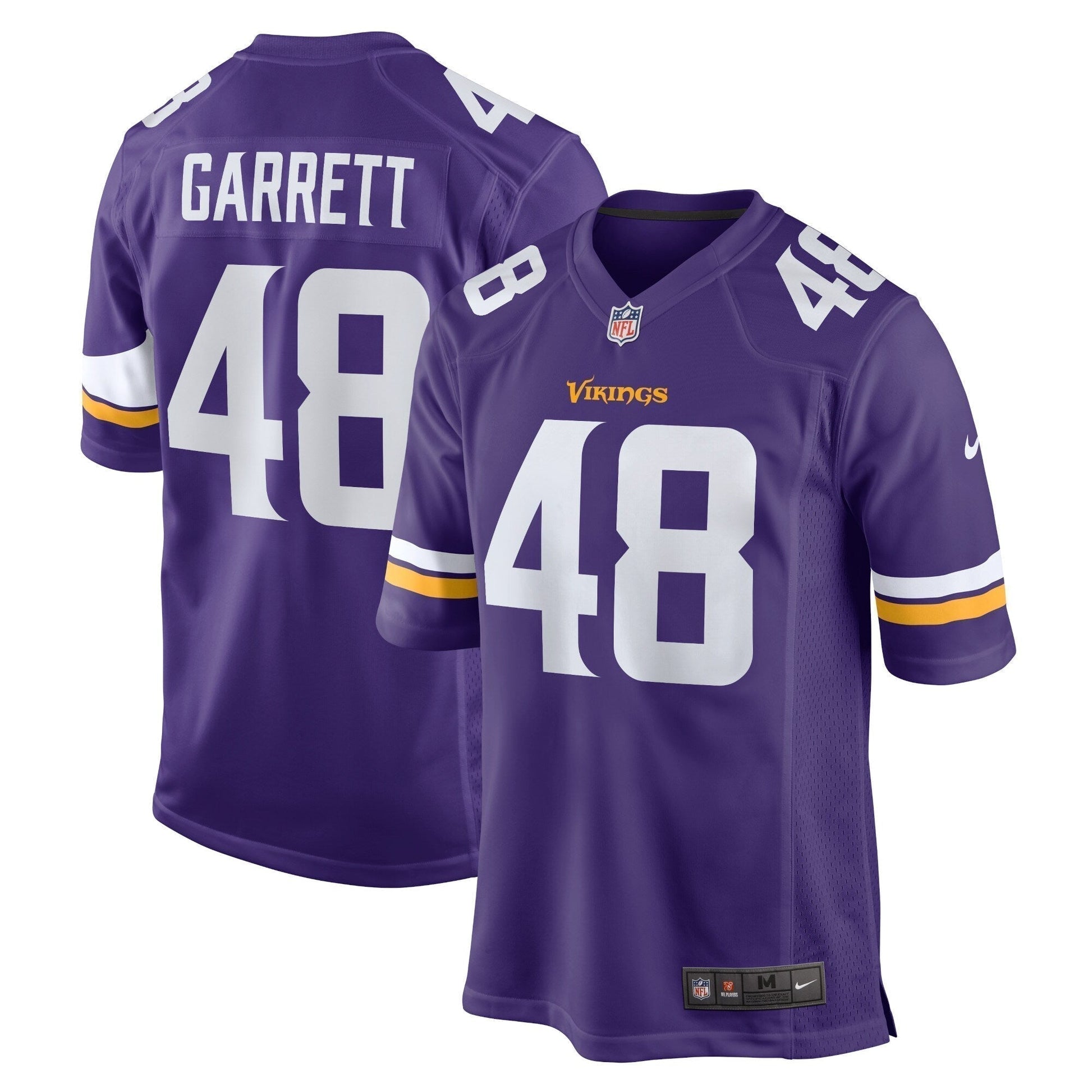 Chris Garrett Minnesota Vikings Home Game Jersey - Purple football jersey product view 1