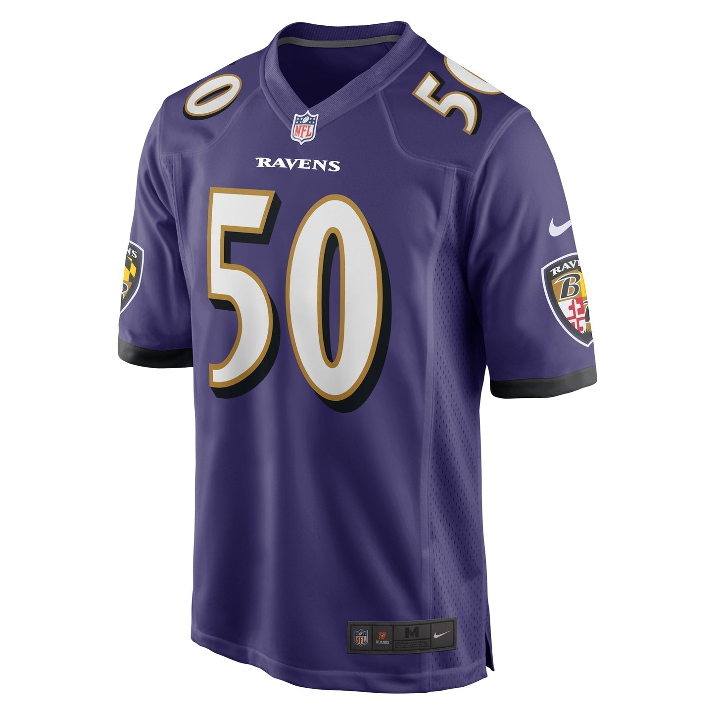 Kyle Van Noy Baltimore Ravens Game Jersey - Purple football jersey product view 2