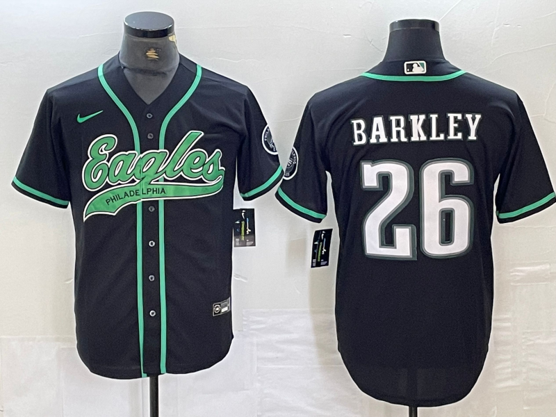 Men's Philadelphia Eagles Saquon Barkley Black Player Jersey Joint Edition football jersey product view 1