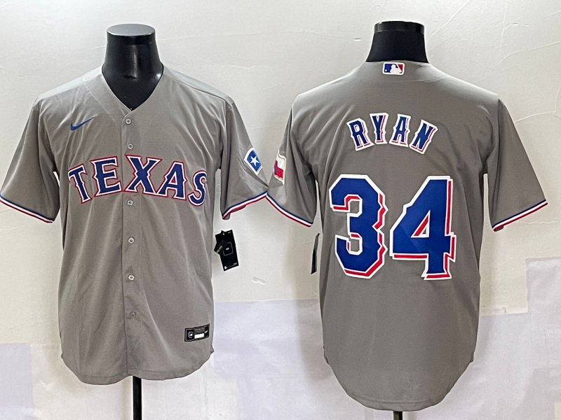 Men's Texas Rangers Nolan Ryan Gray Replica Player Jersey baseball jersey product view 1
