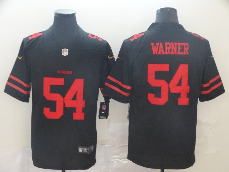 Men's San Francisco 49ers Fred Warner Black Game Jersey football jersey product view 1