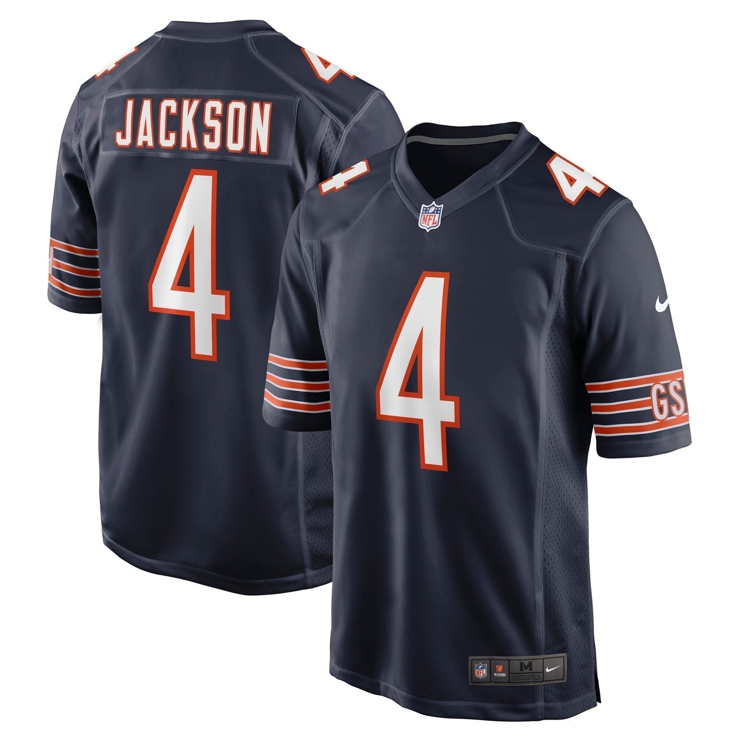 Eddie Jackson Chicago Bears Game Jersey - Navy football jersey product view 1