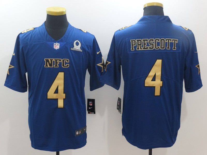 Men's Dallas Cowboys Dak Prescott #4 Blue Game Player Jersey1 football jersey product view 1