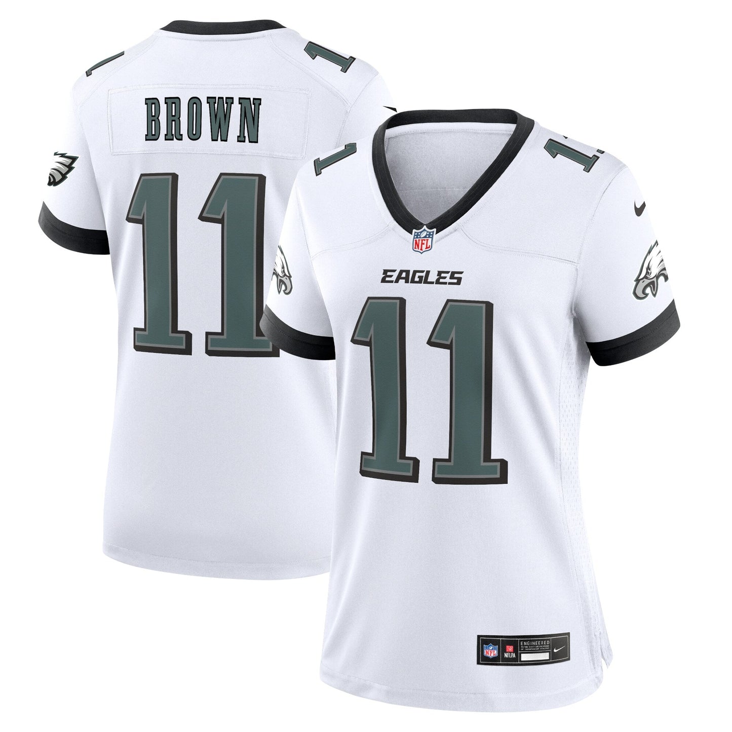 A.J. Brown Philadelphia Eagles Game Jersey - White football jersey product view 1