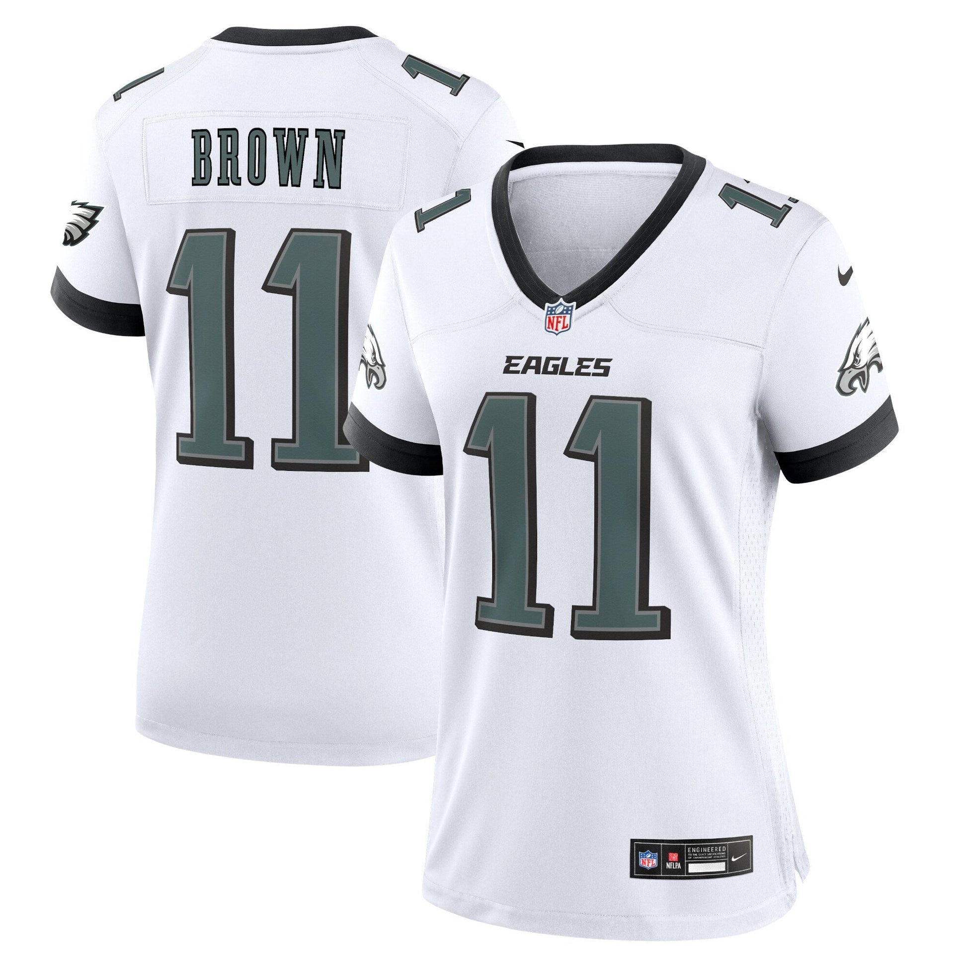 A.J. Brown Philadelphia Eagles Game Jersey - White football jersey product view 1