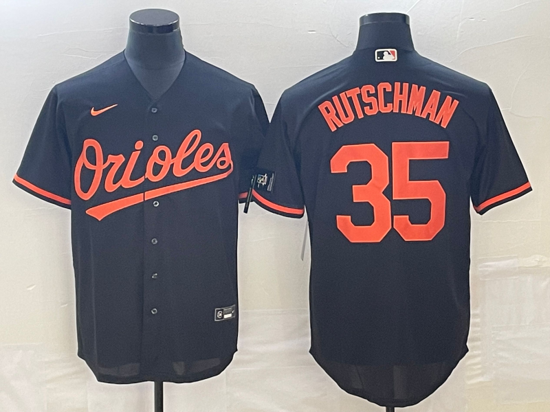 Men's Baltimore Orioles Adley Rutschman Black Alternate Replica Player Jersey baseball jersey product view 1