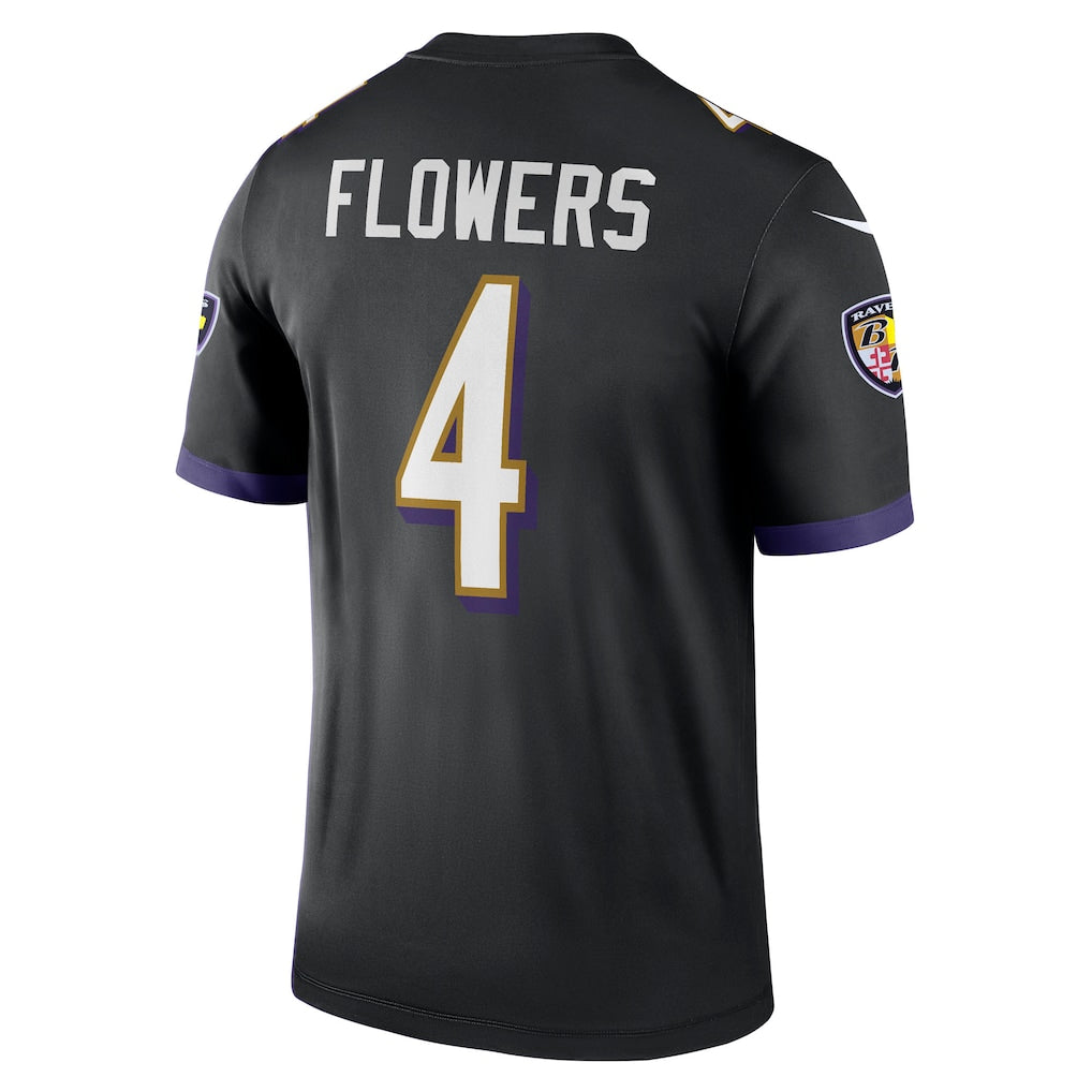 B.Ravens #4 Zay Flowers Black Legend Player Performance Top Jersey football jersey product view 1