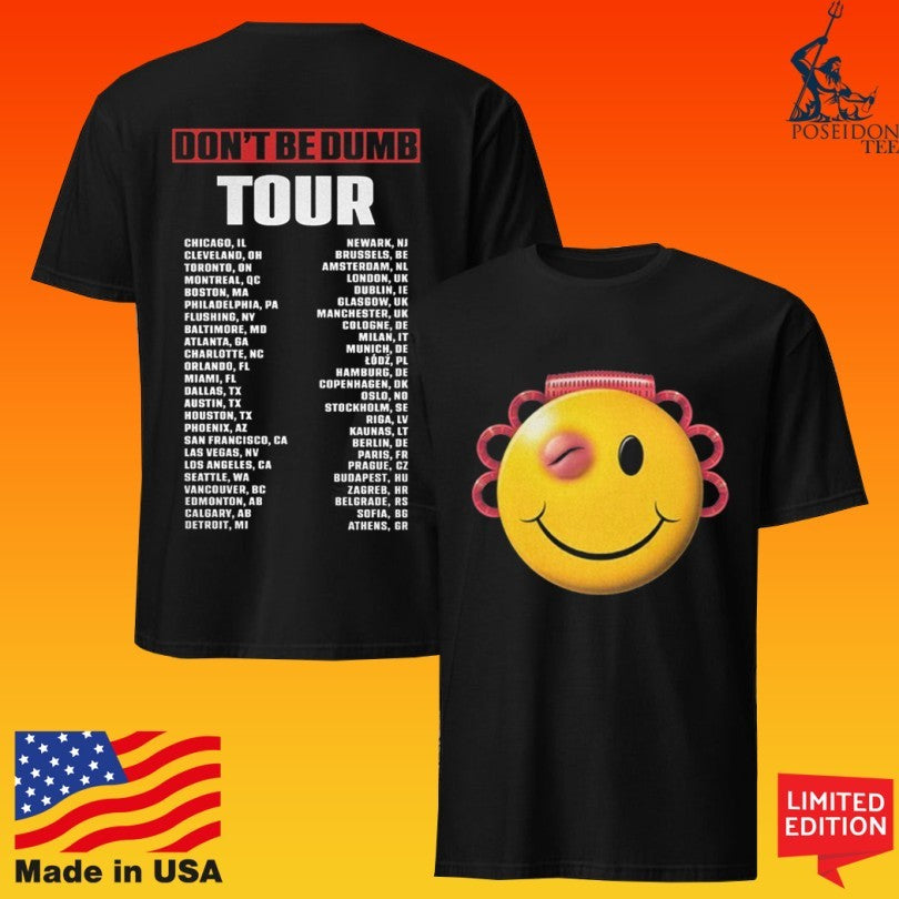 A$AP Rocky Dont Be Dumb Tour Smiley Dateback T-shirt Unisex T-shirt, Sweatshirt, Hoodie, Long Sleeve Tee - T-Shirt, Sweatshirt, Hoodie