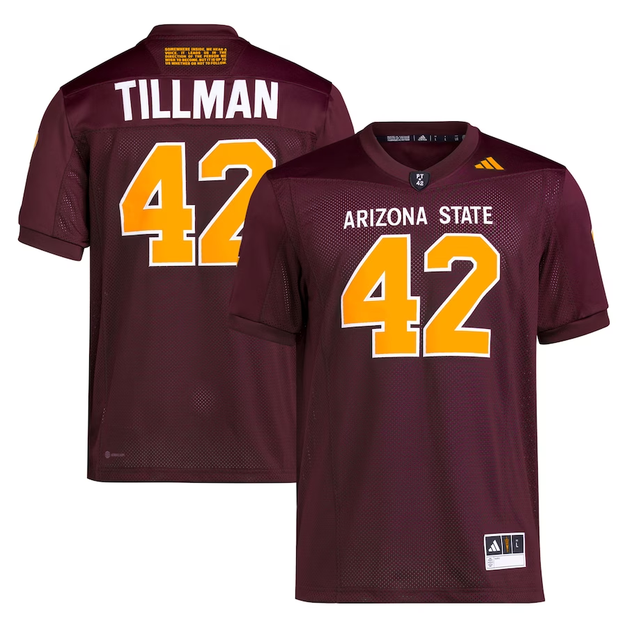 Men's Arizona State Sun Devils Pat Tillman #42 Maroon Game Jersey sports jersey product view 1