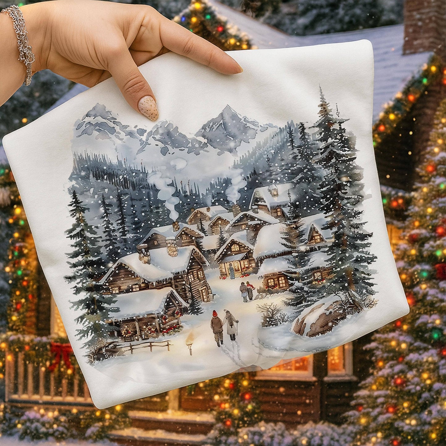 Retro Small Town Christmas Shirt Graphics Unisex T-shirt, Sweatshirt, Hoodie, Long Sleeve Tee - T-Shirt, Sweatshirt, Hoodie
