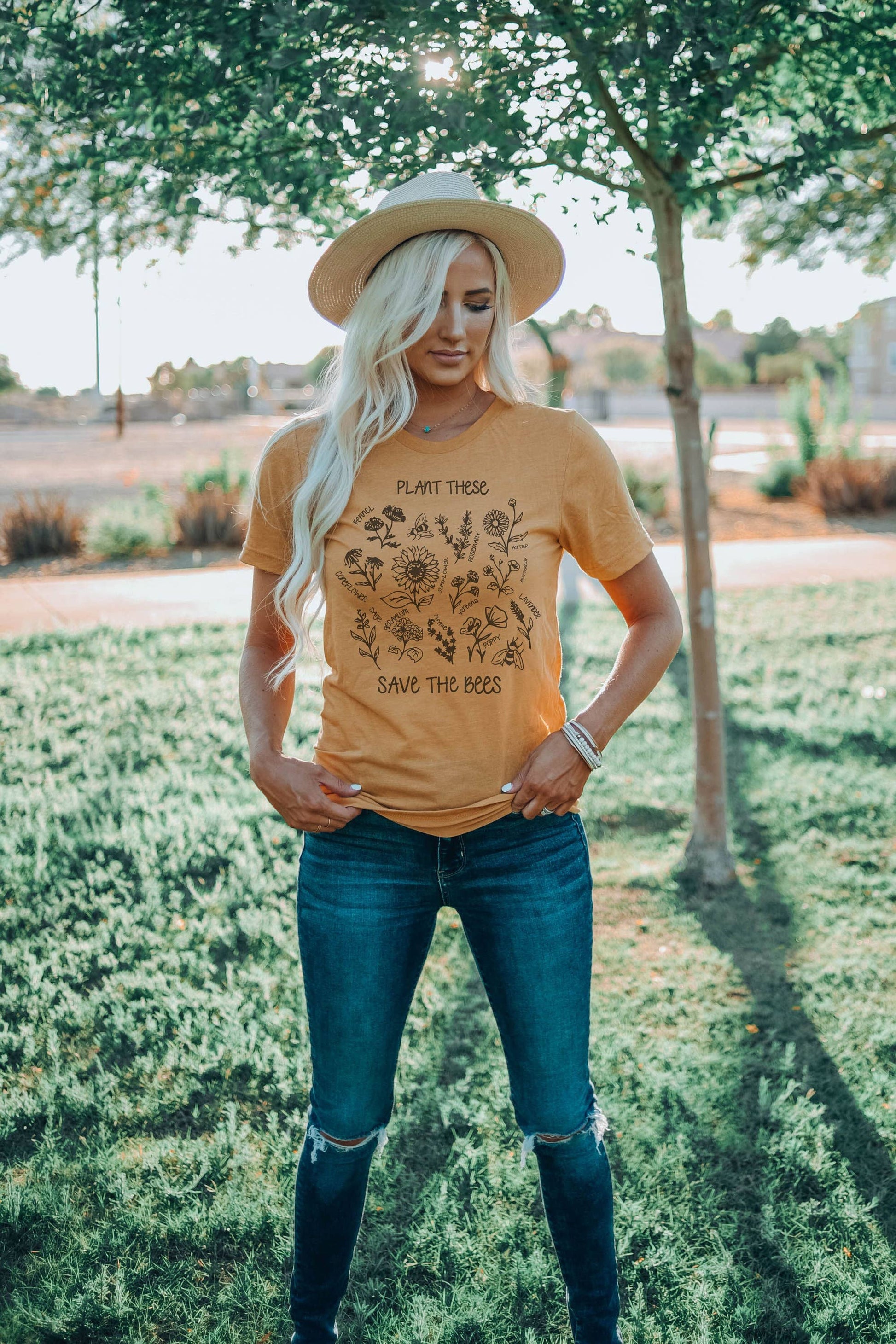 Plant These Save the Bees | Bee Lover Shirt Unisex T-shirt, Sweatshirt, Hoodie, Long Sleeve Tee - T-Shirt, Sweatshirt, Hoodie