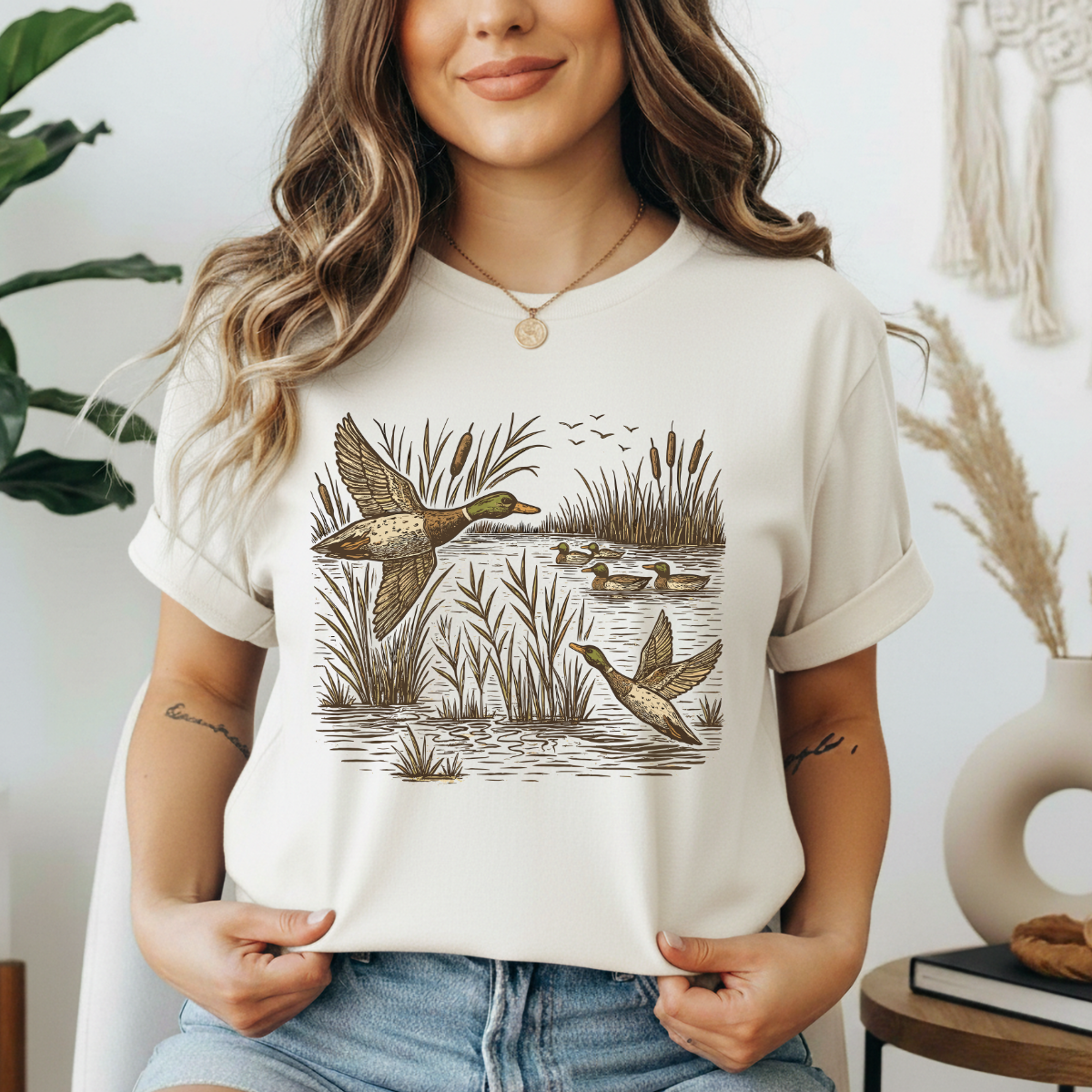 Mallards Flying Unisex T-shirt, Sweatshirt, Hoodie, Long Sleeve Tee - T-Shirt, Sweatshirt, Hoodie