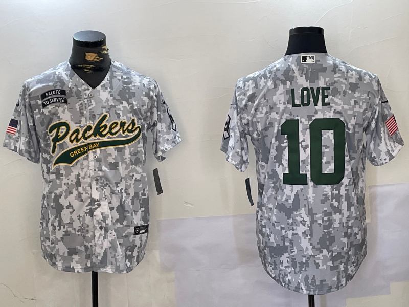 Men's Green Bay Packers Jordan Love #10 Arctic Camo Salute to Service Limited Jersey1 basketball jersey product view 1