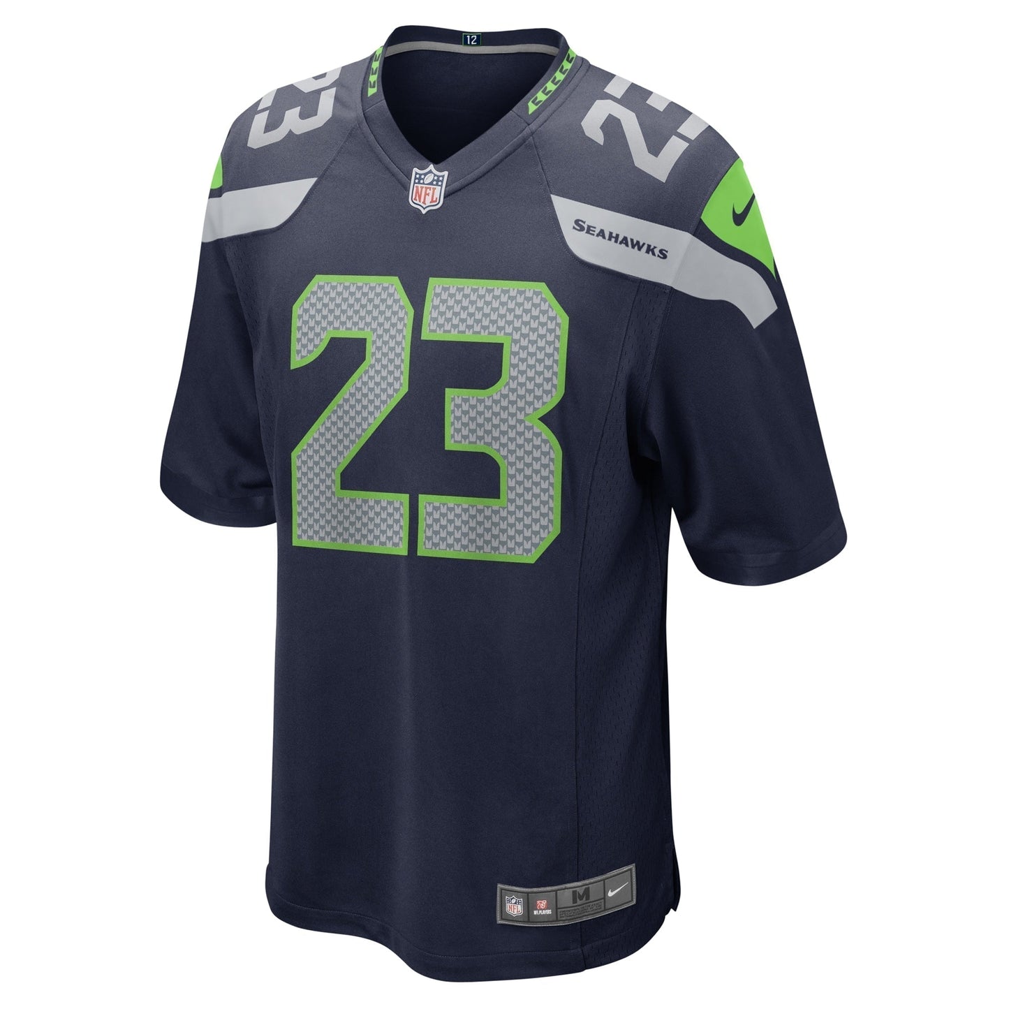 Artie Burns Seattle Seahawks Game Jersey - College Navy football jersey product view 2