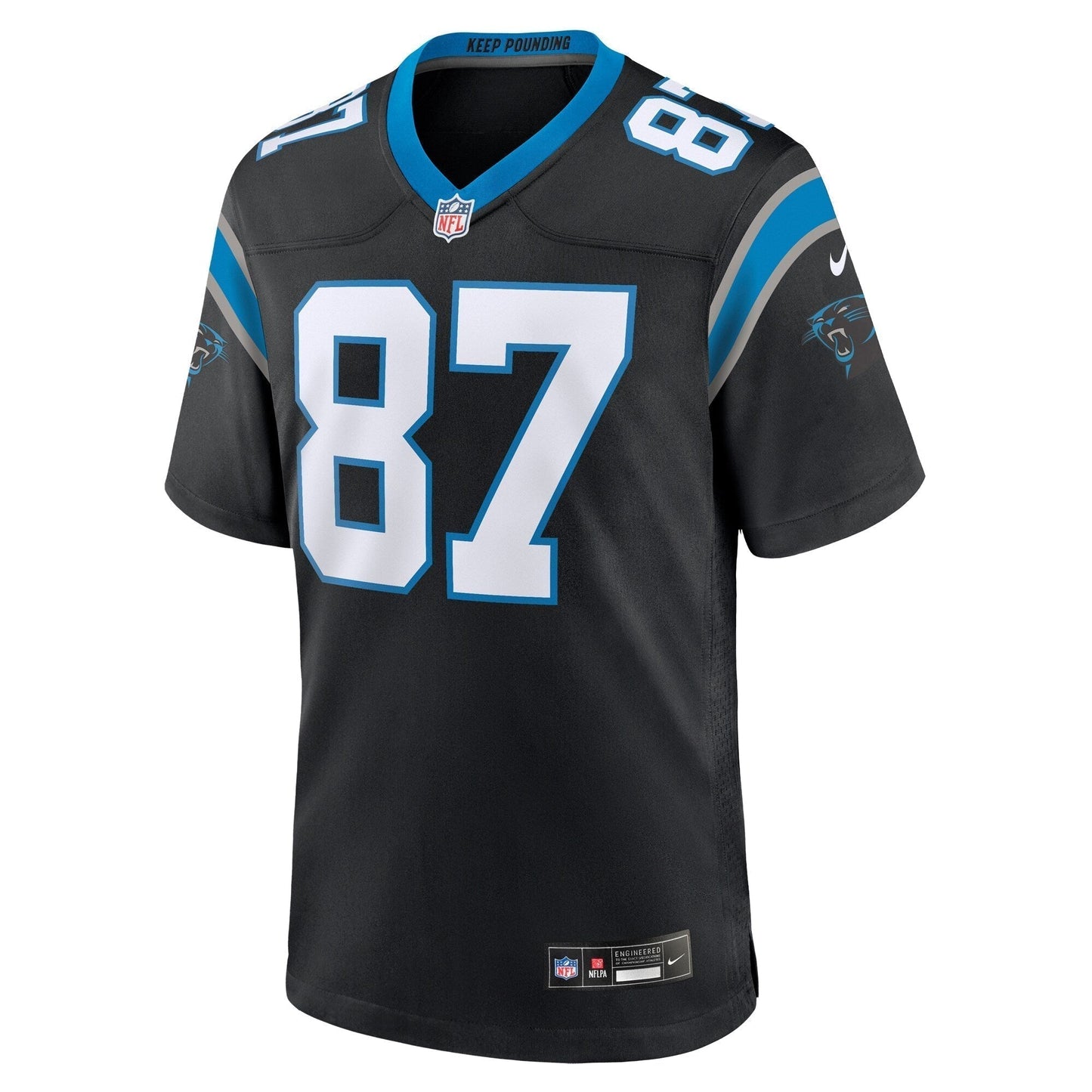 Matt Landers Carolina Panthers Game Jersey - Black football jersey product view 2