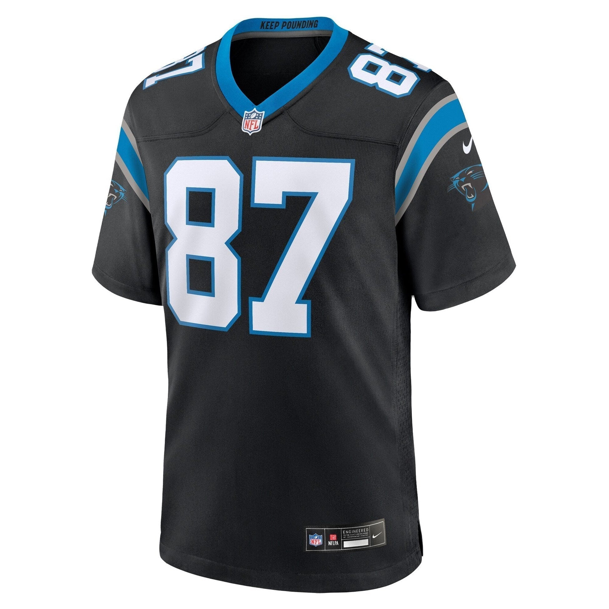 Matt Landers Carolina Panthers Game Jersey - Black football jersey product view 2