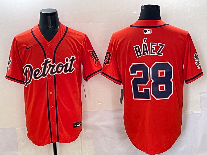 Men's Detroit Tigers Javier Baez #28 Orange Limited Player Jersey baseball jersey product view 1