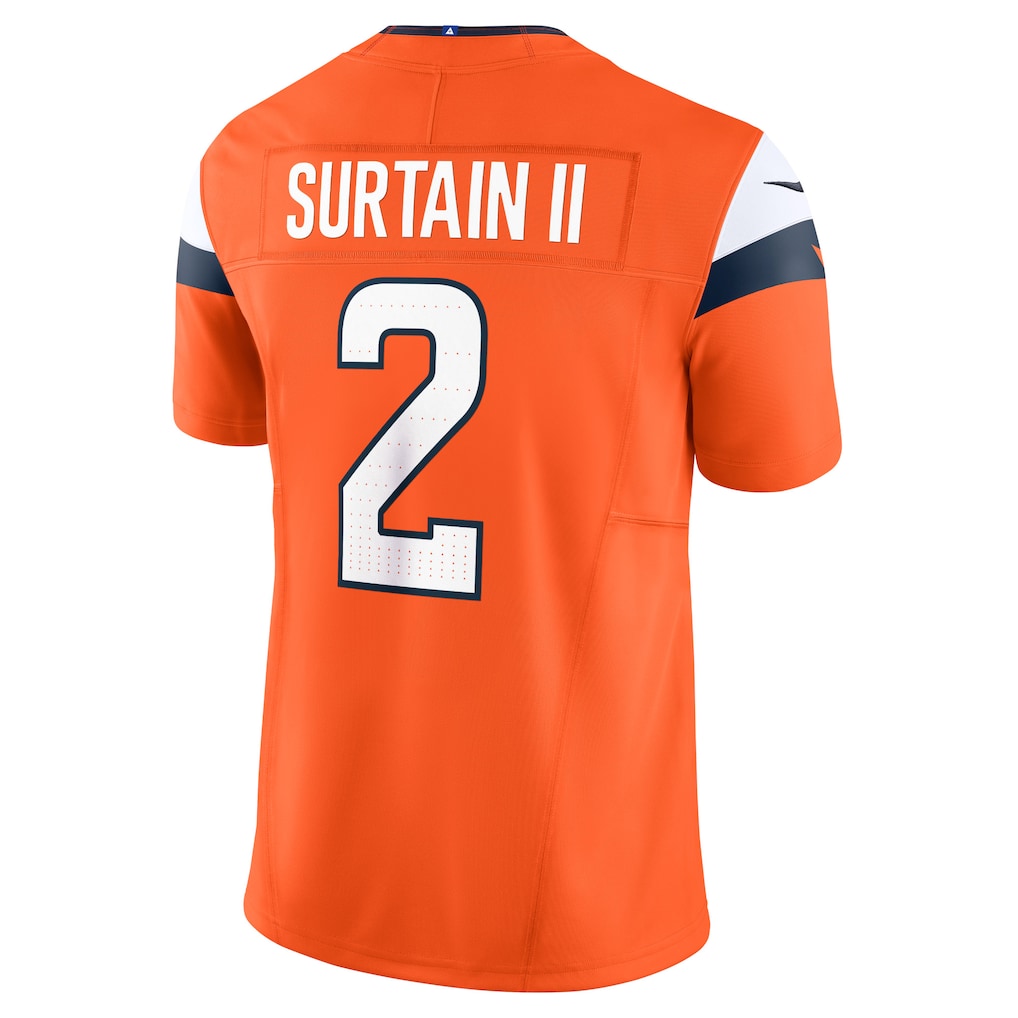 D.Broncos #2 Patrick Surtain II Orange Mile High Collection Vapor F.U.S.E. Limited Jersey football jersey product view 1