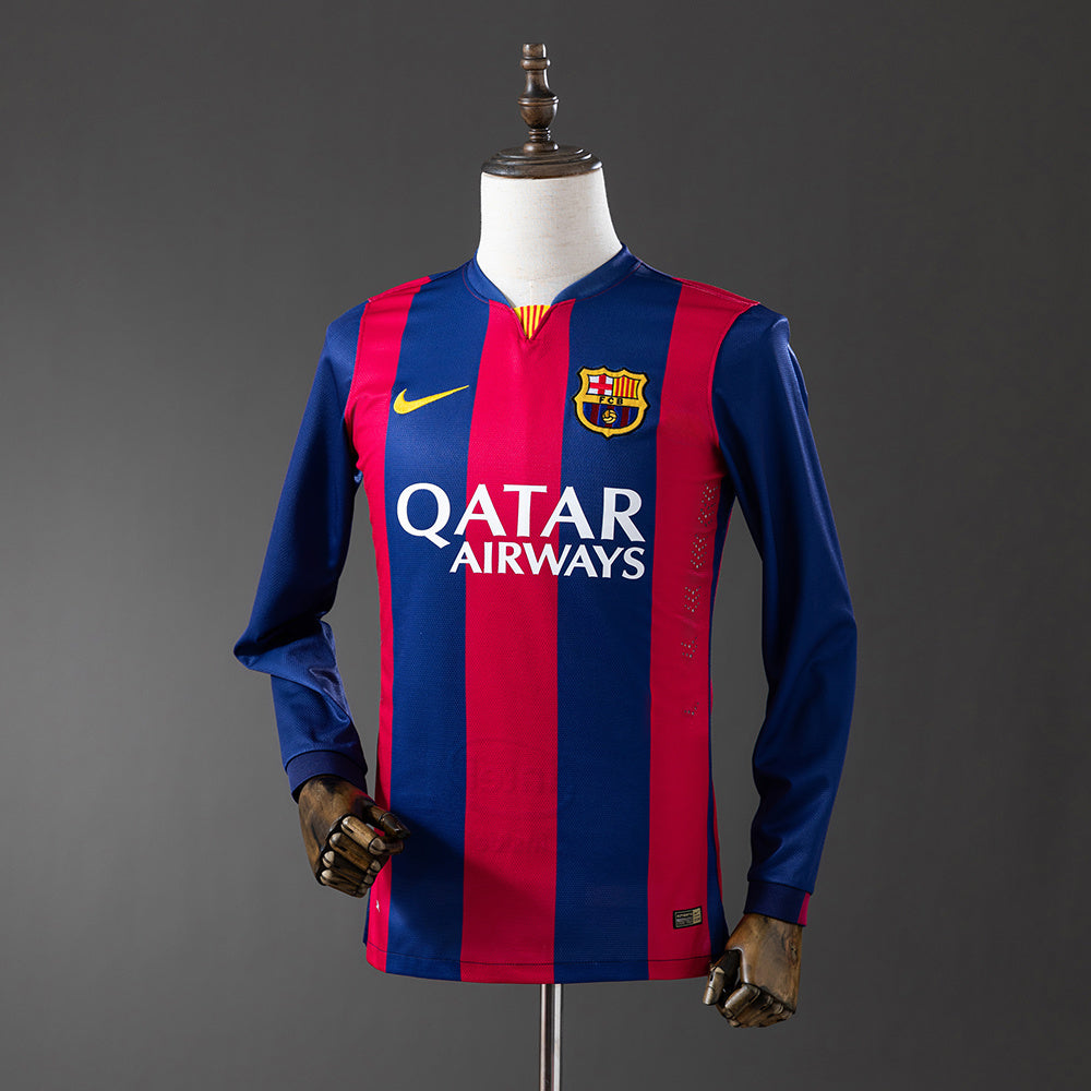 Barcelona 2014/15 Home Long Sleeve Retro Jersey sports jersey product view 1