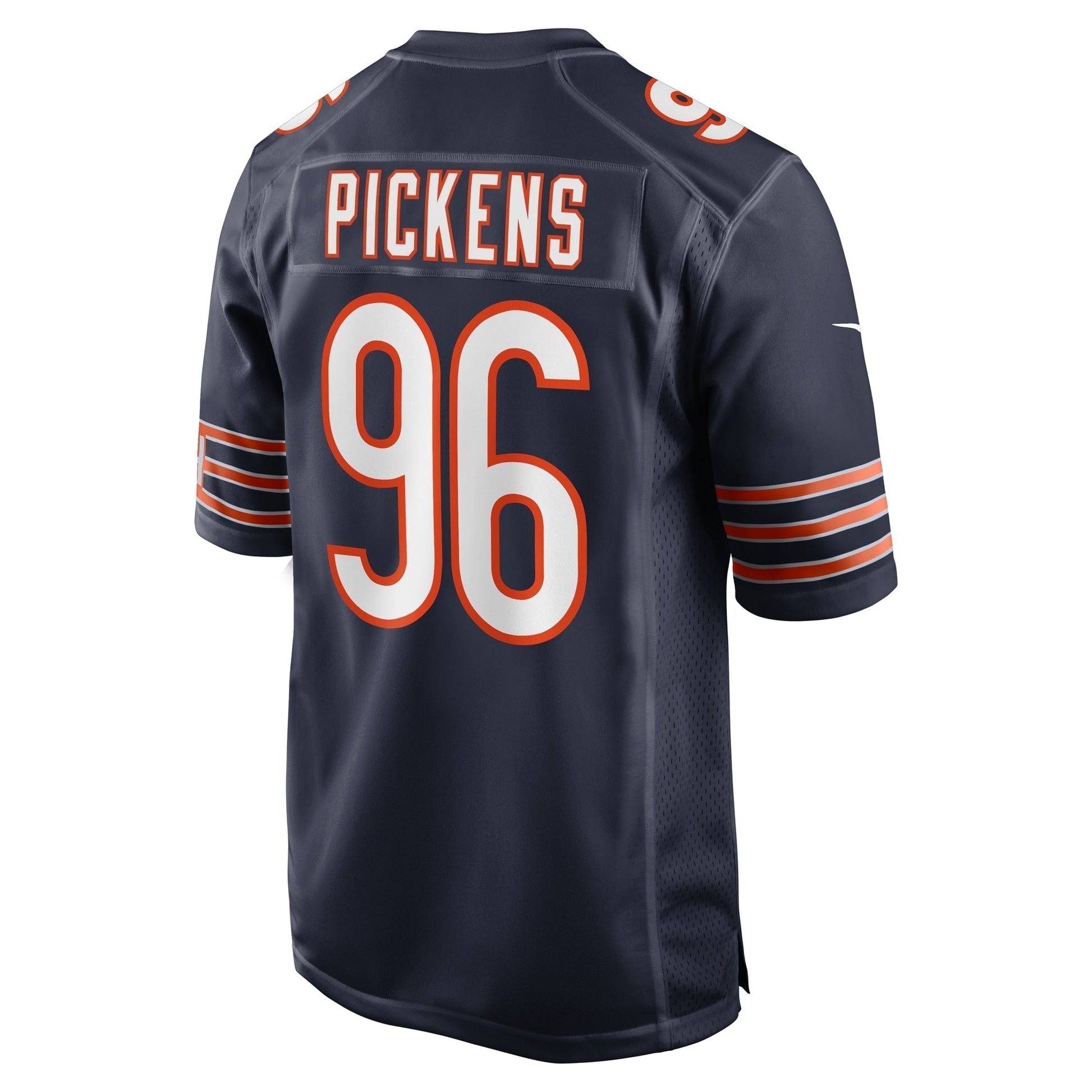 Zacch Pickens Chicago Bears Team Game Jersey - Navy football jersey product view 3