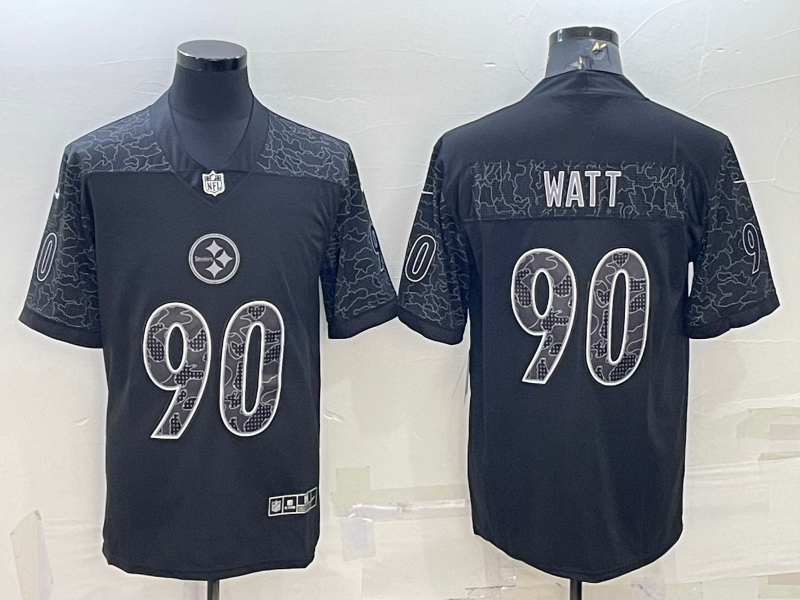 Men's Pittsburgh Steelers T.J. Watt Black Retired Player RFLCTV Limited Jersey football jersey product view 1