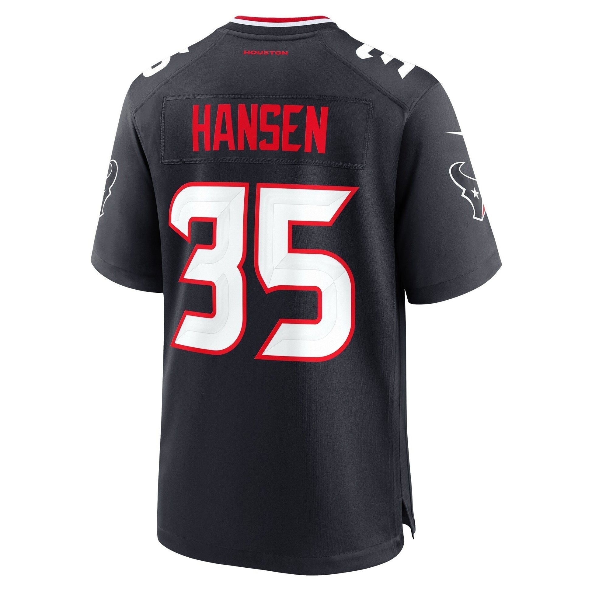 Jake Hansen Houston Texans Team Game Jersey - Navy football jersey product view 3