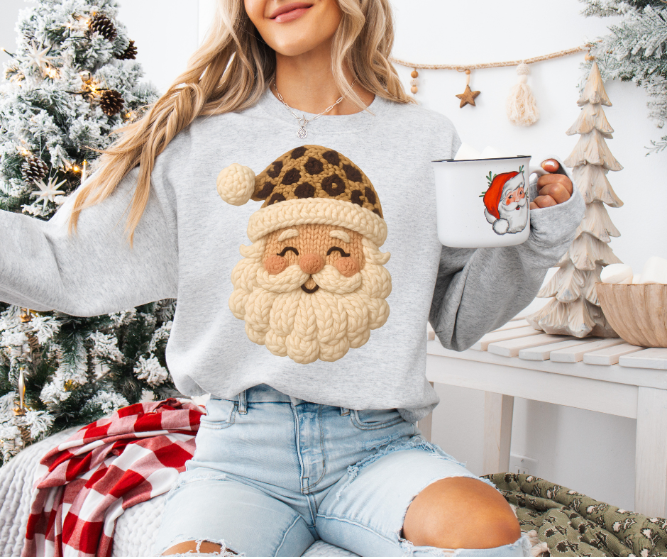 Yarn Cheetah Santa Unisex T-shirt, Sweatshirt, Hoodie, Long Sleeve Tee - T-Shirt, Sweatshirt, Hoodie
