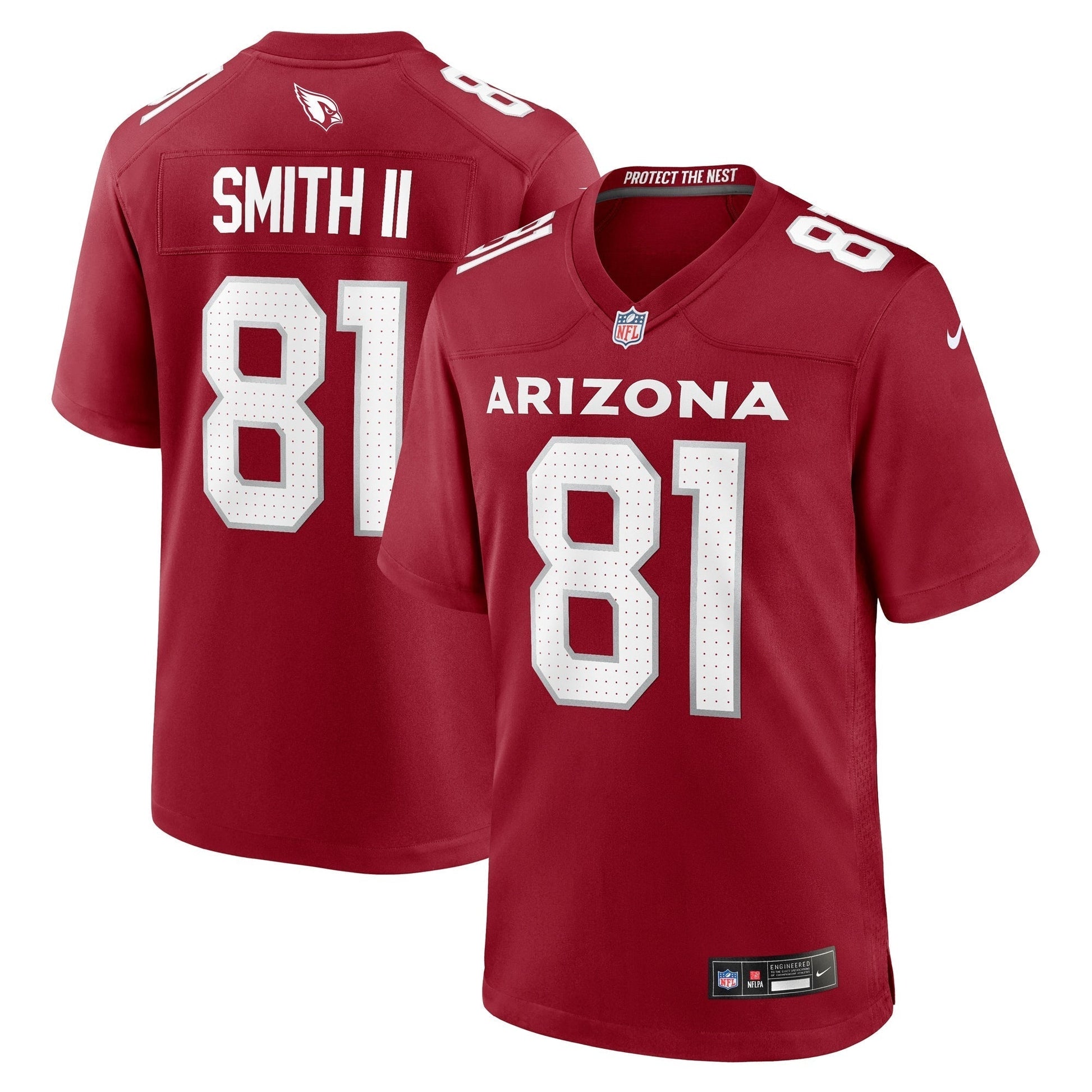 Jeff Smith II Arizona Cardinals Game Jersey - Cardinal football jersey product view 1