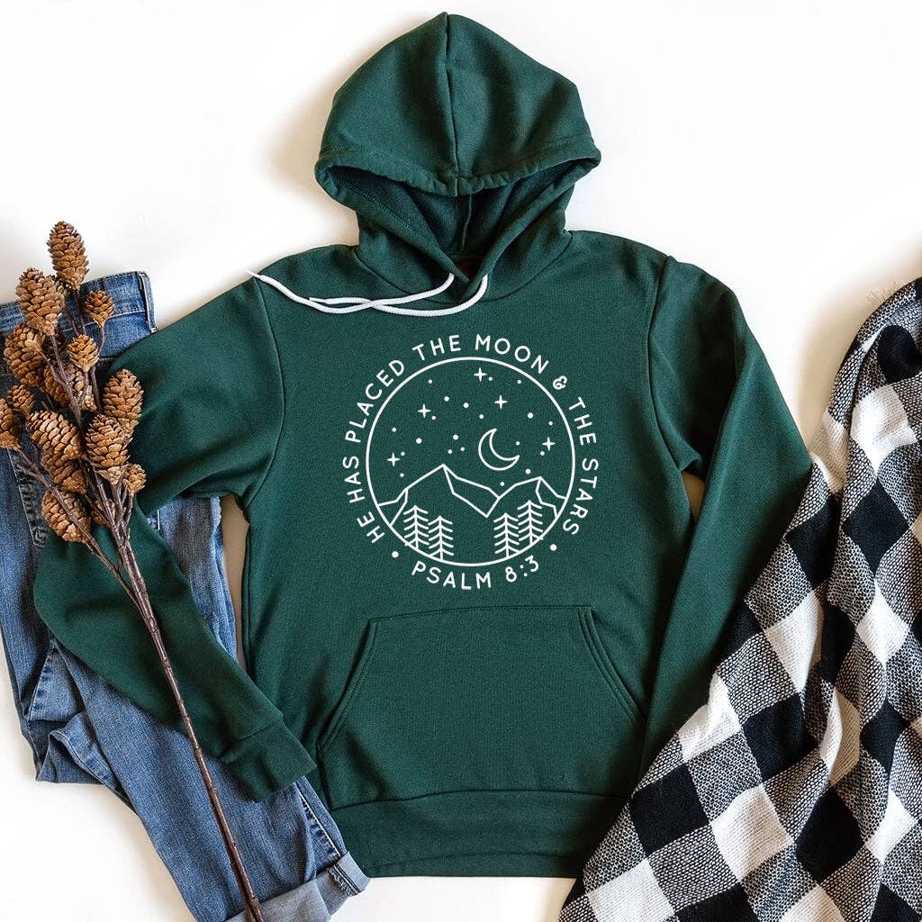 Moon and Stars Premium Fleece Hoodie Unisex T-shirt, Sweatshirt, Hoodie, Long Sleeve Tee - T-Shirt, Sweatshirt, Hoodie
