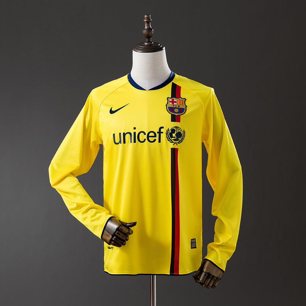 Barcelona 08/09 Away Long Sleeve Retro Jersey sports jersey product view 1