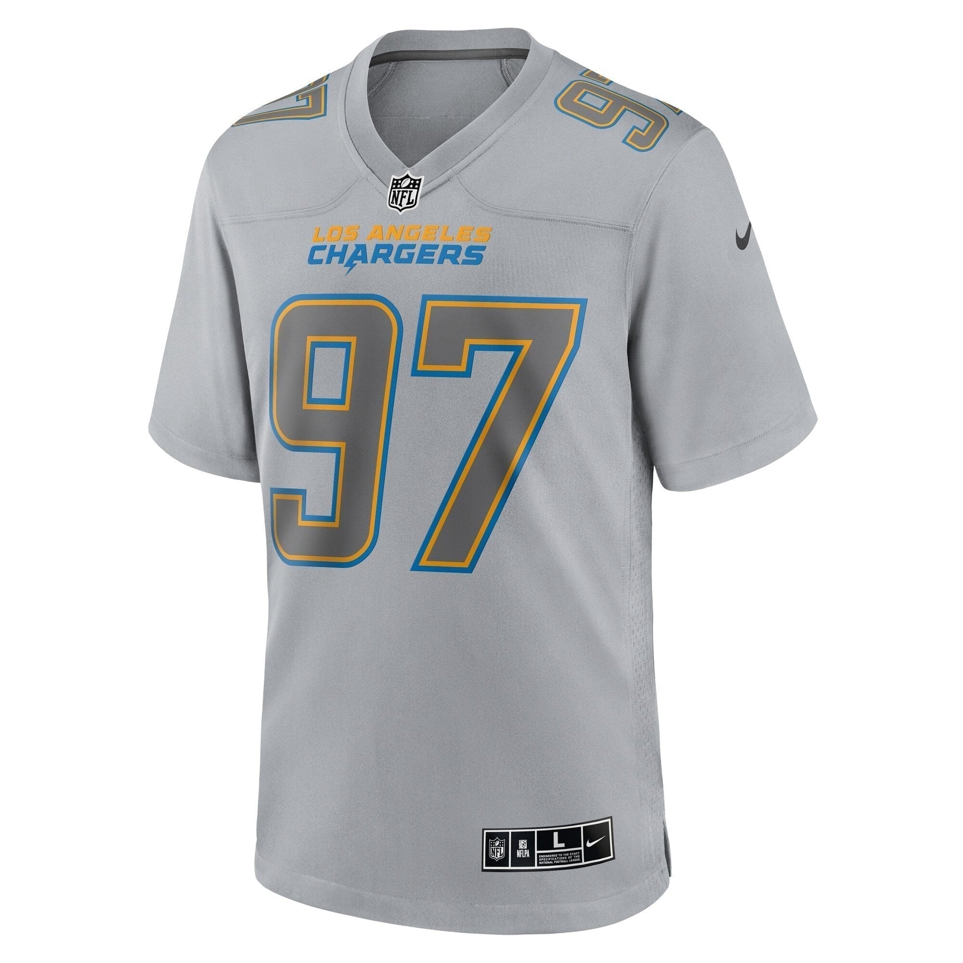 Joey Bosa Los Angeles Chargers Atmosphere Fashion Game Jersey - Gray football jersey product view 2