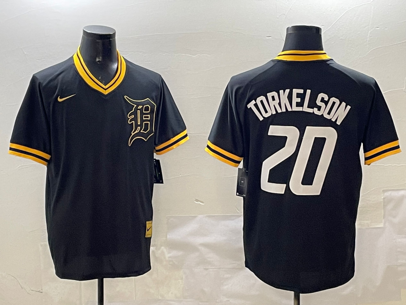 Men's Detroit Tigers Spencer Torkelson #20 Black Replica Player Jersey baseball jersey product view 1