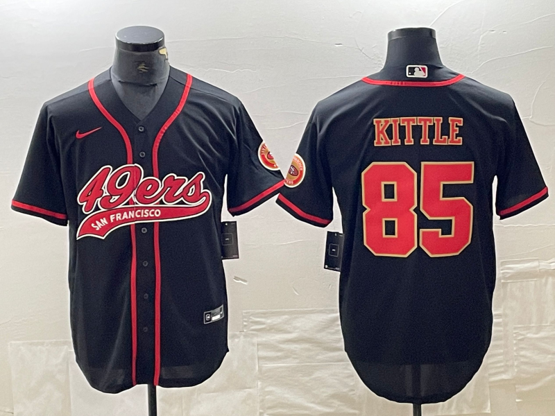 Men's San Francisco 49ers George Kittle Black Fashion Jersey Joint Edition football jersey product view 1