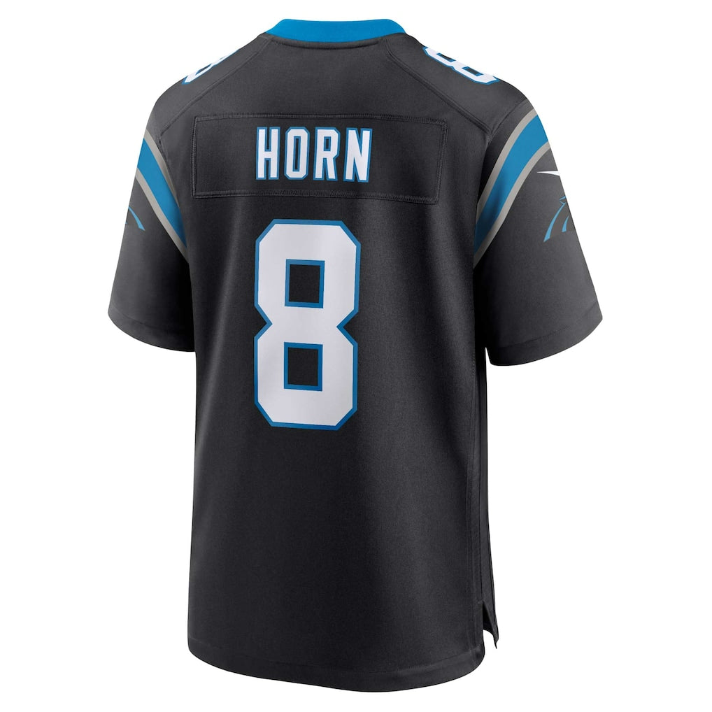 C.Panthers #8 Jaycee Horn Black Game Jersey sports jersey product view 1