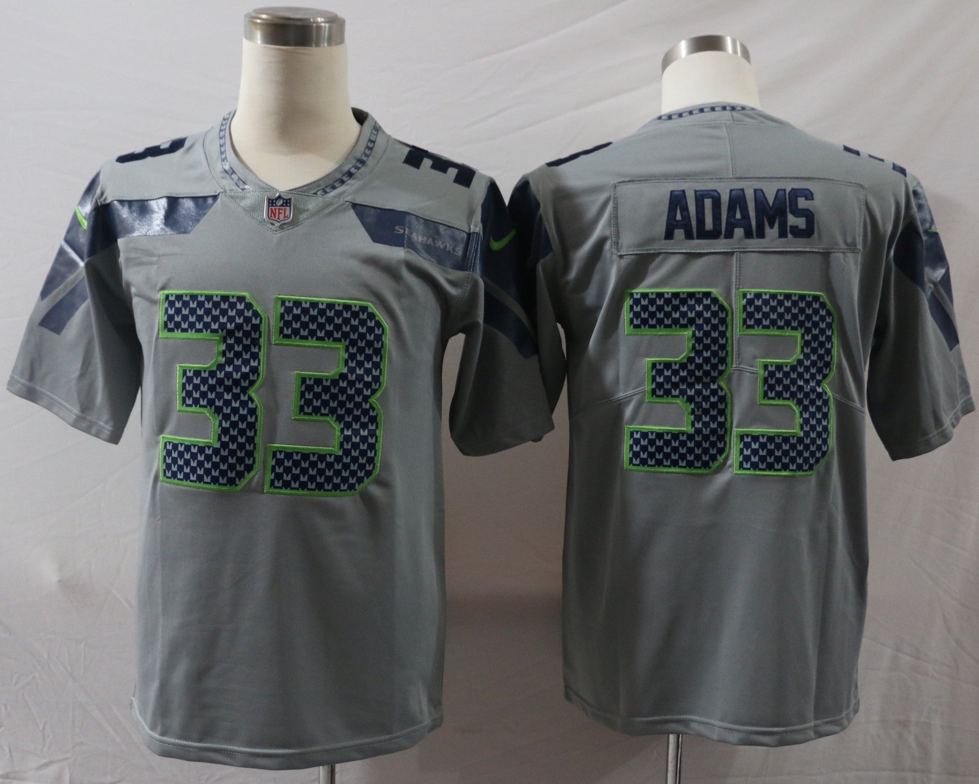 Men's Seattle Seahawks Jamal Adams #33 Gray Game Jersey football jersey product view 1