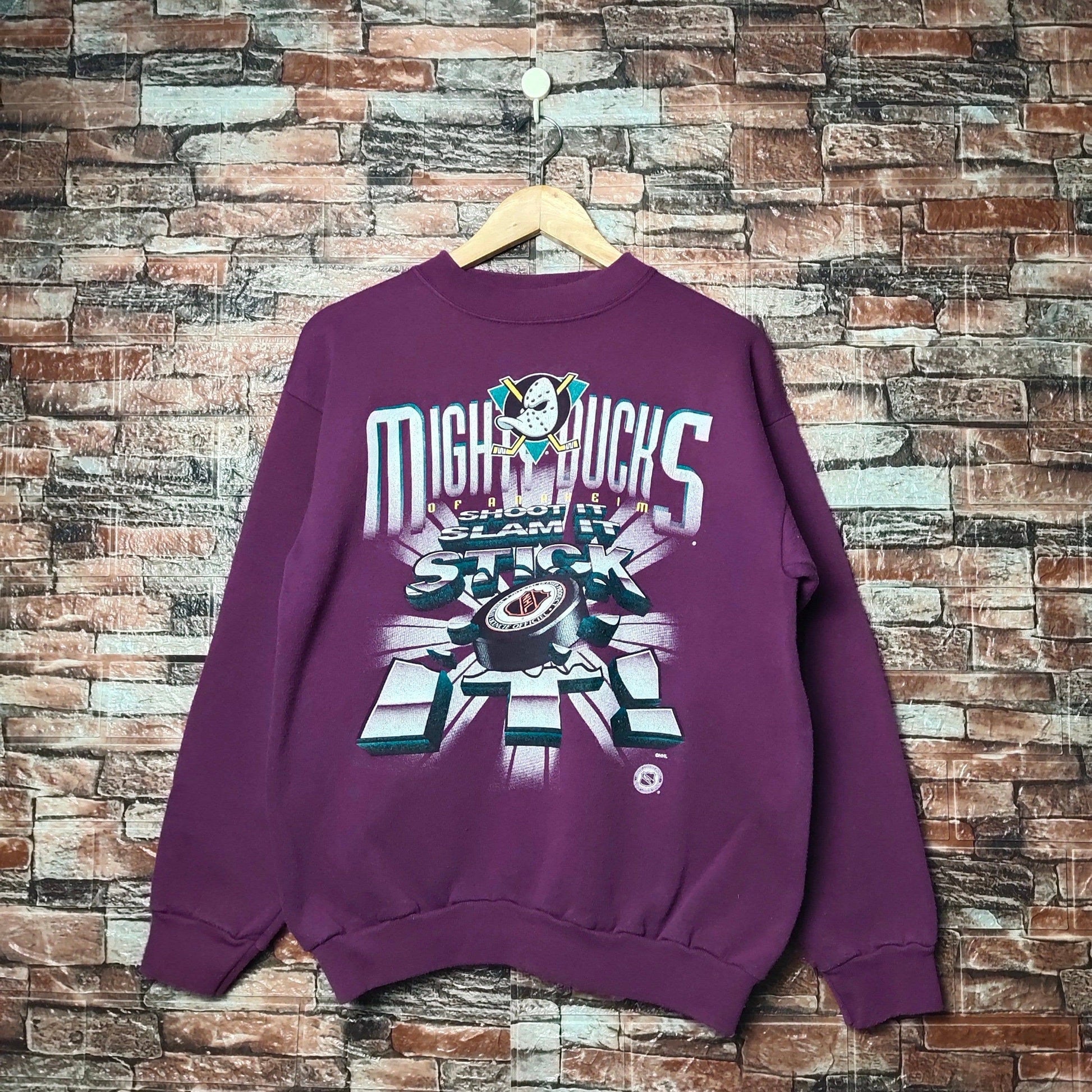 Vintage Mighty Ducks Ice Hockey Sweatshirt Crewneck Pullover Unisex T-shirt, Sweatshirt, Hoodie, Long Sleeve Tee - T-Shirt, Sweatshirt, Hoodie