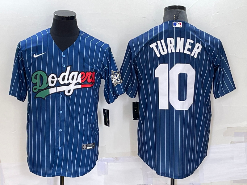 Men's Los Angeles Dodgers Justin Turner #10 Blue Player Game Jersey1 baseball jersey product view 1